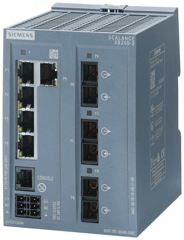 6GK5205-3BD00-2AB2 SCALANCE XB205-3 managed Layer 2 IE switch 5x 10/100