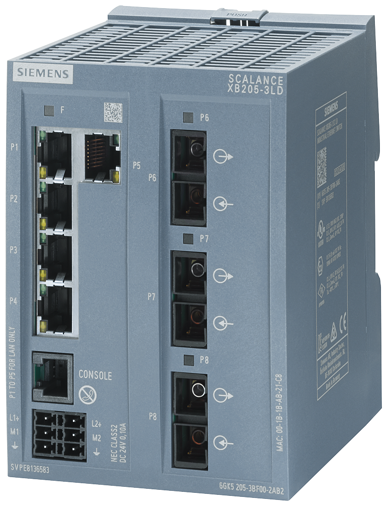 6GK5205-3BF00-2AB2 SCALANCE XB205-3LD managed layer 2 IE switch 5x 10/100