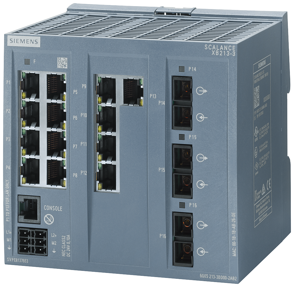 6GK5213-3BD00-2AB2 SCALANCE XB213-3 managed Layer 2 IE switch 13x 10/100
