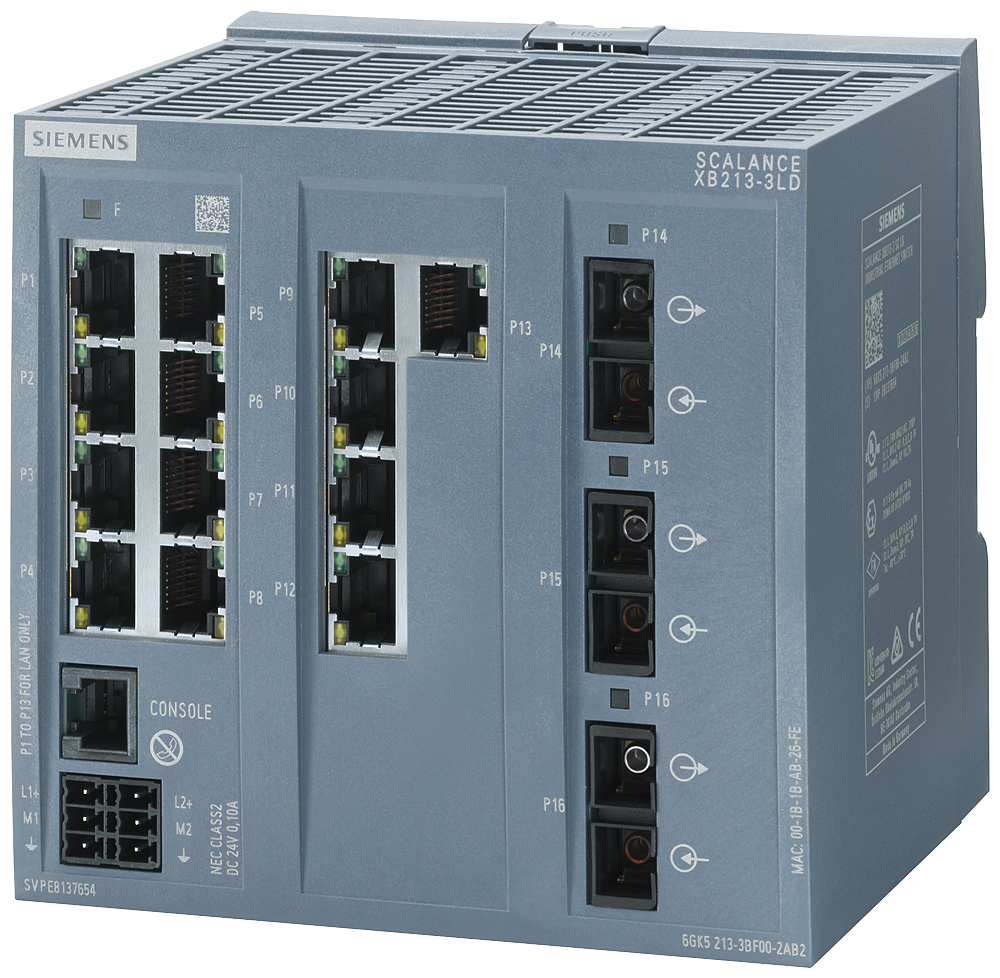 6GK5213-3BF00-2AB2 SCALANCE XB213-3LD managed layer 2 IE switch 13x 10/100