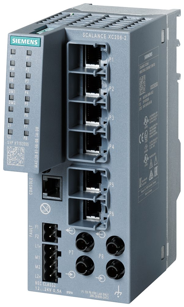 6GK5206-2BB00-2AC2 SCALANCE XC206-2 manageable Layer 2 IE switch; IEC