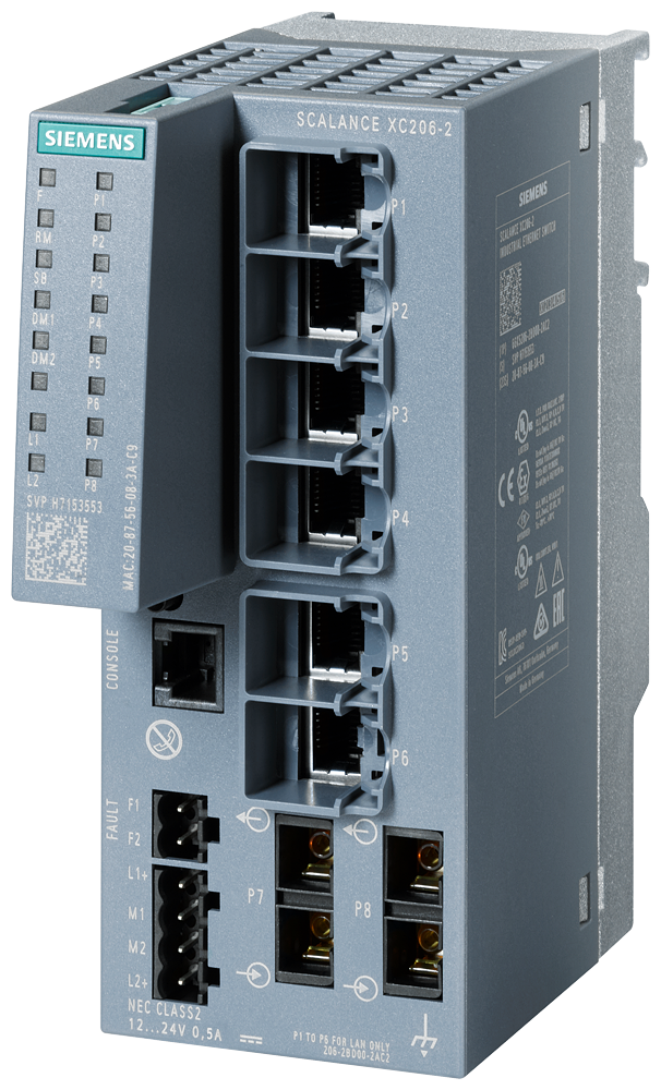 6GK5206-2BD00-2AC2 SCALANCE XC206-2 manageable Layer 2 IE switch; IEC