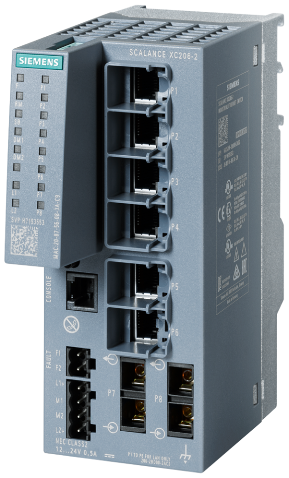 6GK5206-2BD00-2AC2 SCALANCE XC206-2 manageable Layer 2 IE switch; IEC