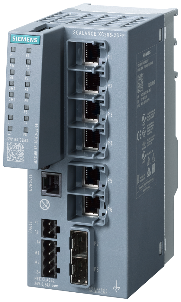 6GK5206-2BS00-2AC2 SCALANCE XC206-2SFP manageable Layer 2 IE switch; IEC