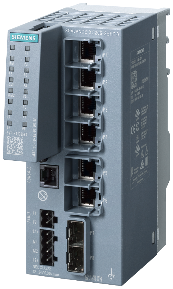 6GK5206-2GS00-2AC2 SCALANCE XC206-2SFP G manageable Layer 2 IE switch;