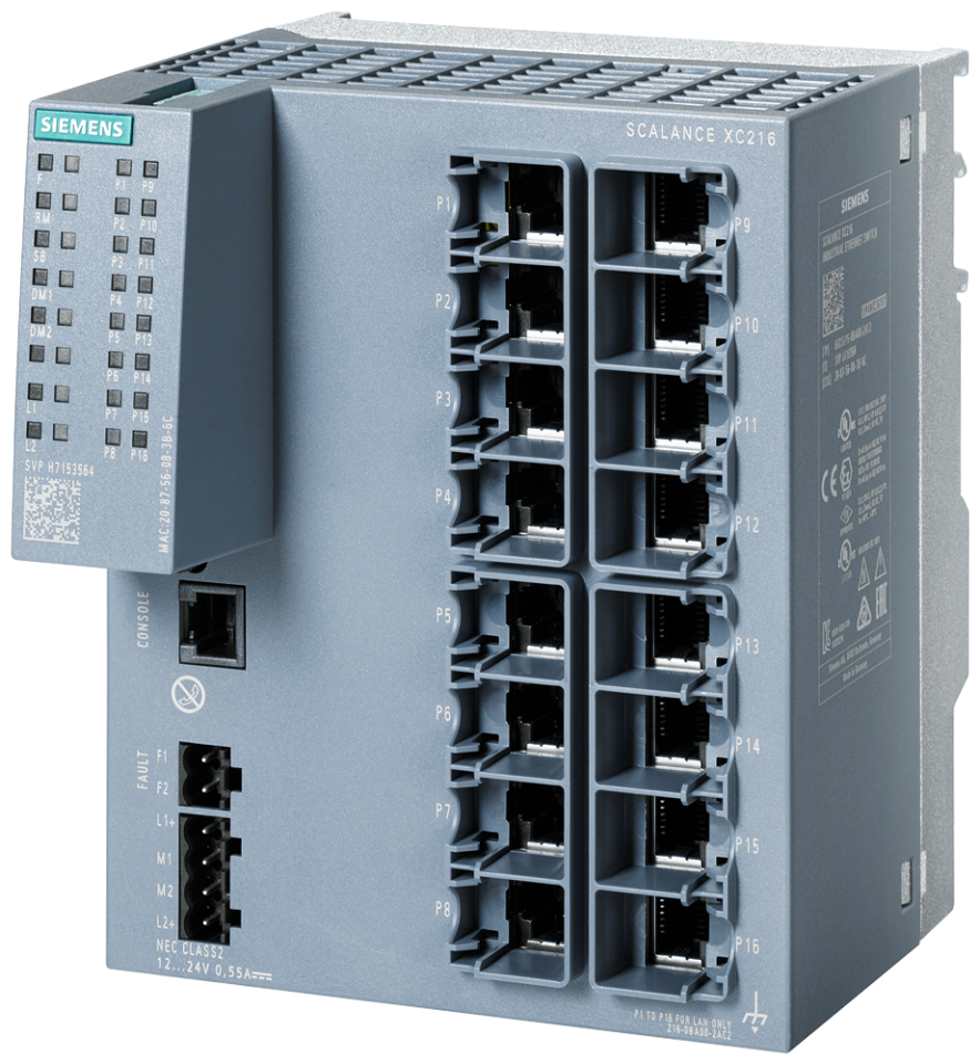 6GK5216-0BA00-2AC2 SCALANCE XC216 manageable Layer 2 IE switch; IEC 62443-4-2
