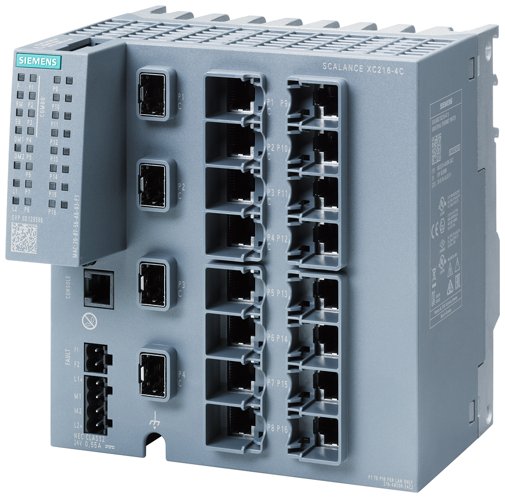 6GK5216-4BS00-2AC2 SCALANCE XC216-4C manageable Layer 2 IE switch; IEC