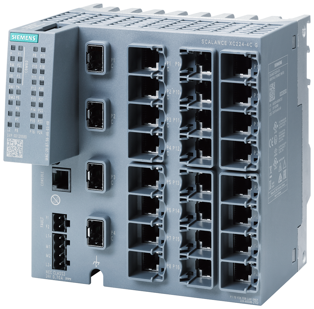 6GK5224-4GS00-2AC2 SCALANCE XC224-4C G manageable Layer 2 IE switch; IEC