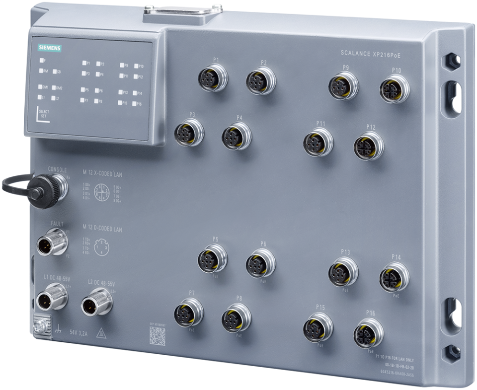 6GK5216-0HA00-2AS6 SCALANCE XP216, managed IE switch, 12x 10/100 Mbit/s