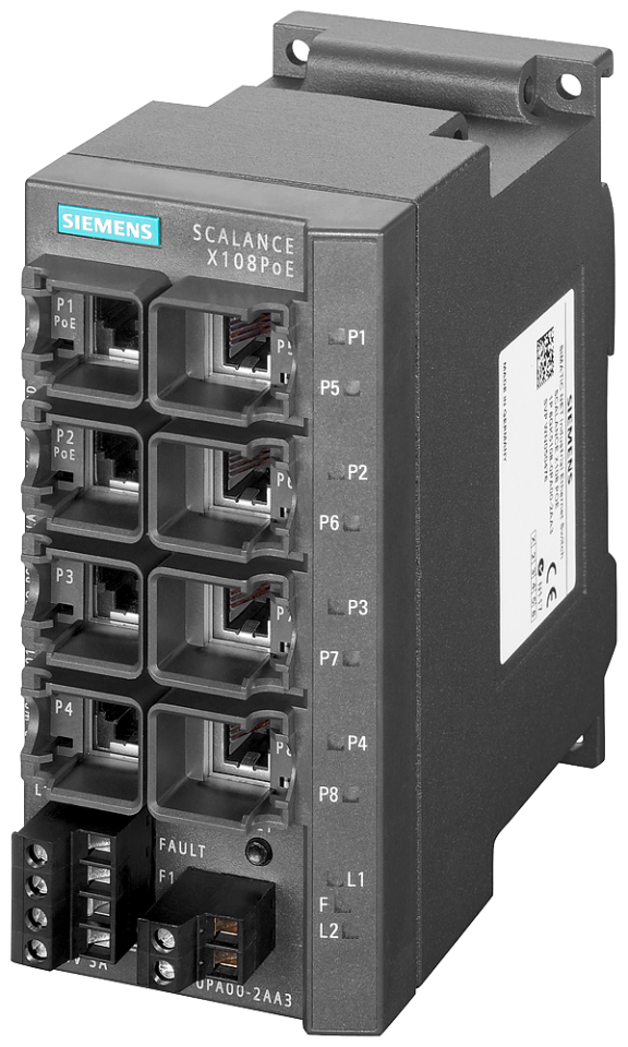 6GK5108-0PA00-2AA3 - - spare part - - SCALANCE X108PoE unmanaged IE switch,