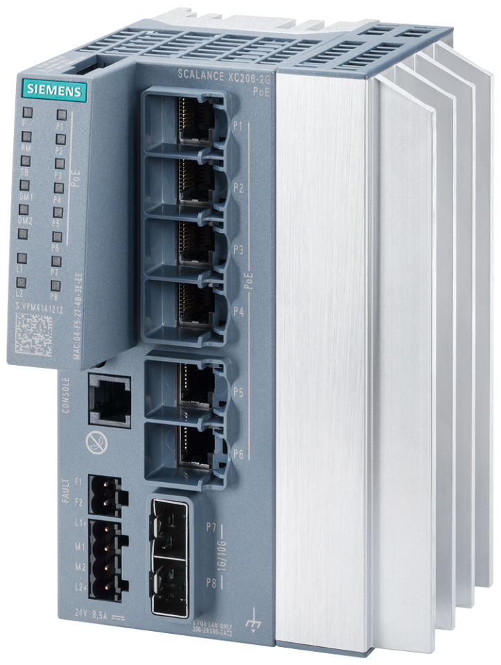 6GK5206-2RS00-2AC2 SCALANCE XC206-2G PoE Manageable Layer 2 IE PoE Switch;