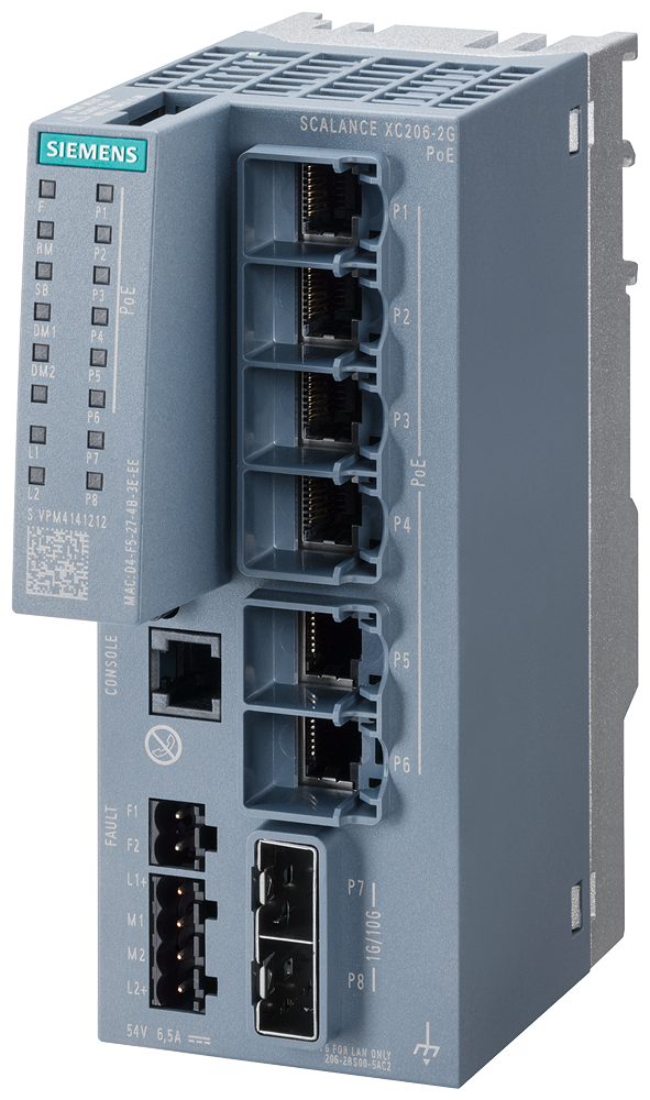 6GK5206-2RS00-5AC2 SCALANCE XC206-2G PoE Manageable Layer 2 IE PoE Switch;