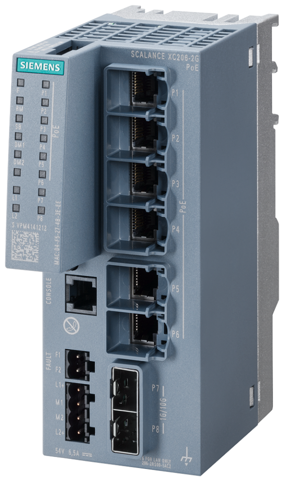 6GK5206-2RS00-5AC2 SCALANCE XC206-2G PoE Manageable Layer 2 IE PoE Switch;