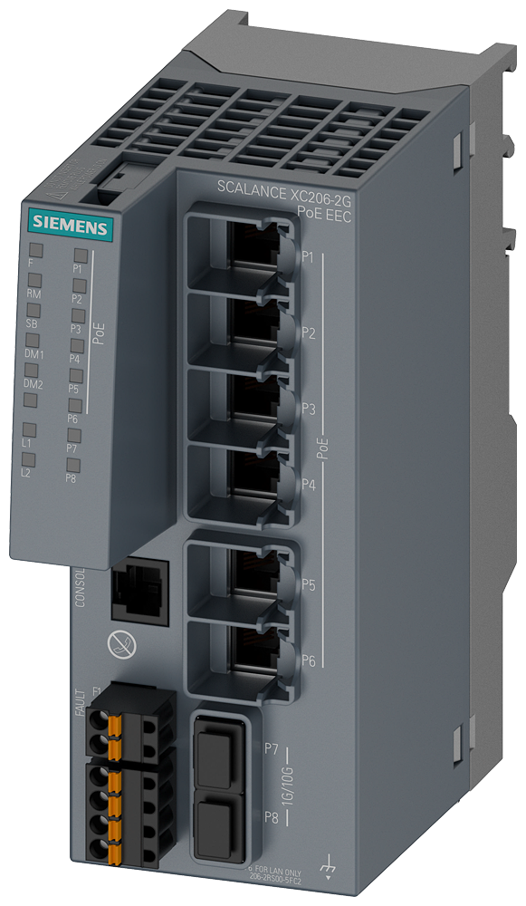 6GK5206-2RS00-5FC2 SCALANCE XC206-2G PoE EEC Manage- able Layer 2 IE PoE