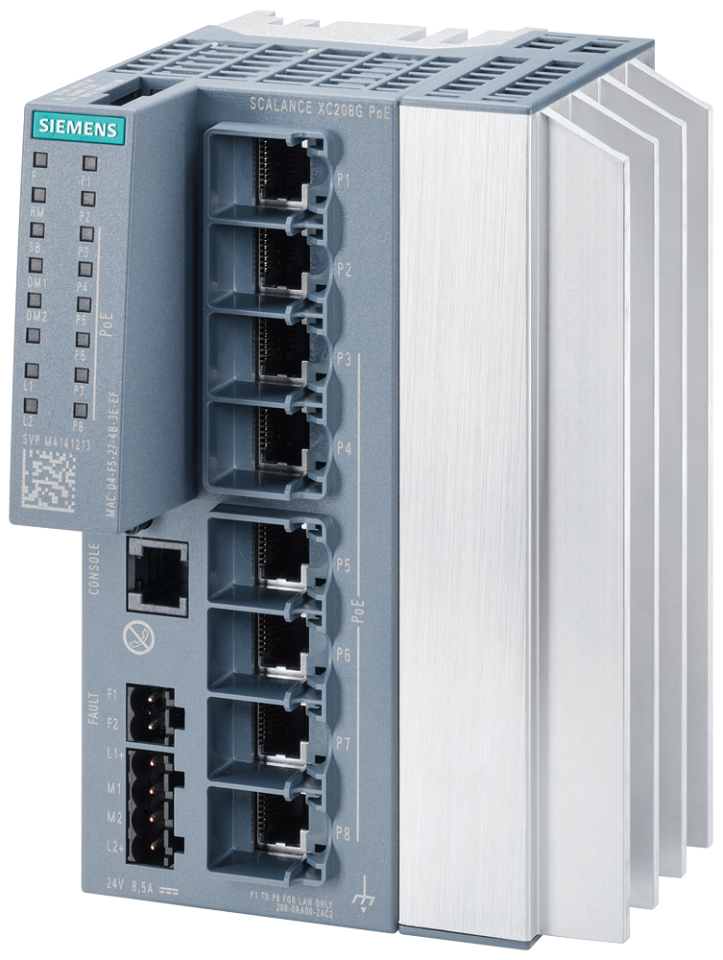 6GK5208-0RA00-2AC2 SCALANCE XC208G PoE Manageable Layer 2 IE PoE Switch;