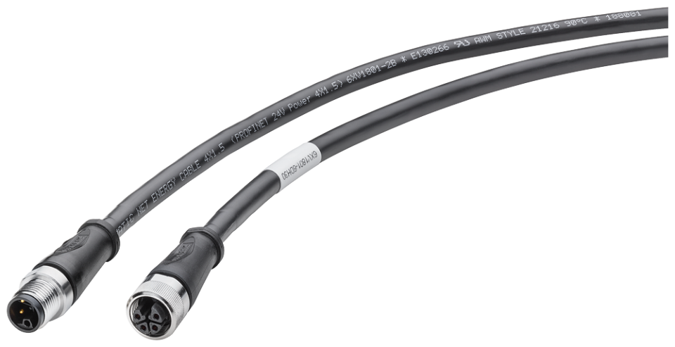 6XV1801-6DH10 Power connecting cable M12-180/M12-180 for the power