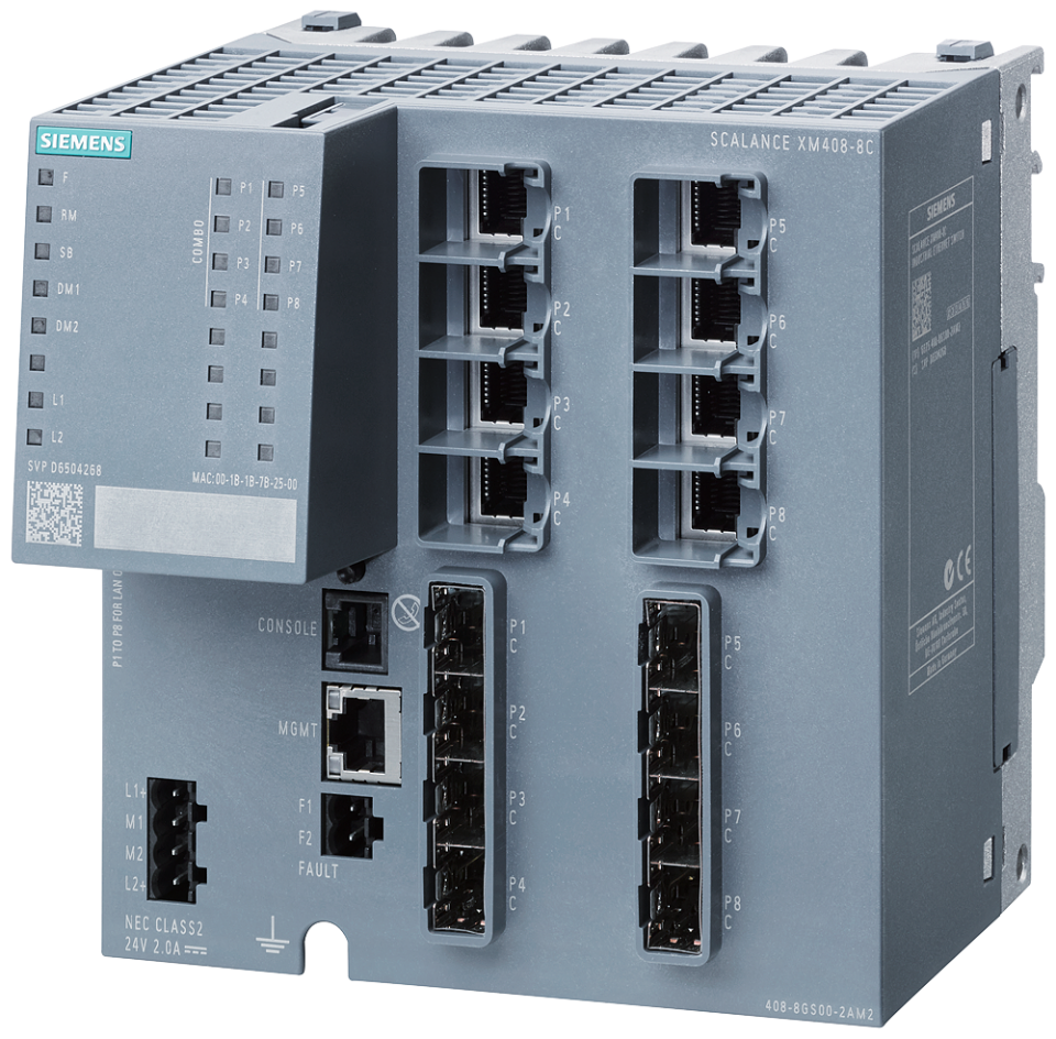 6GK5408-8GS00-2AM2 SCALANCE XM408-8C; managed modular IE switch; 8x 10/100/1000