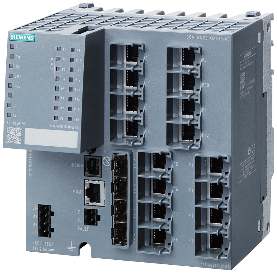 6GK5416-4GR00-2AM2 SCALANCE XM416-4C; managed modular IE switch; 16x 10/100/1000