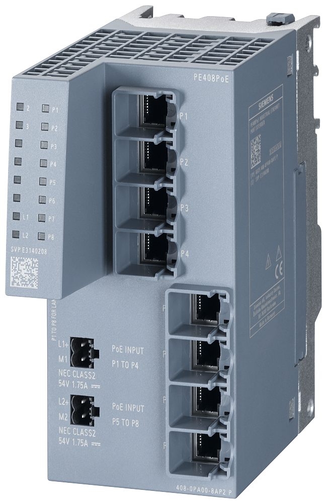 6GK5408-0PA00-8AP2 PE408PoE Port Extender for SCALANCE XM-400 managed