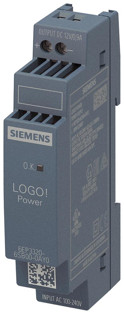 6EP3320-6SB00-0AY0 LOGO!POWER 12 V / 0.9 A stabilized power supply input: