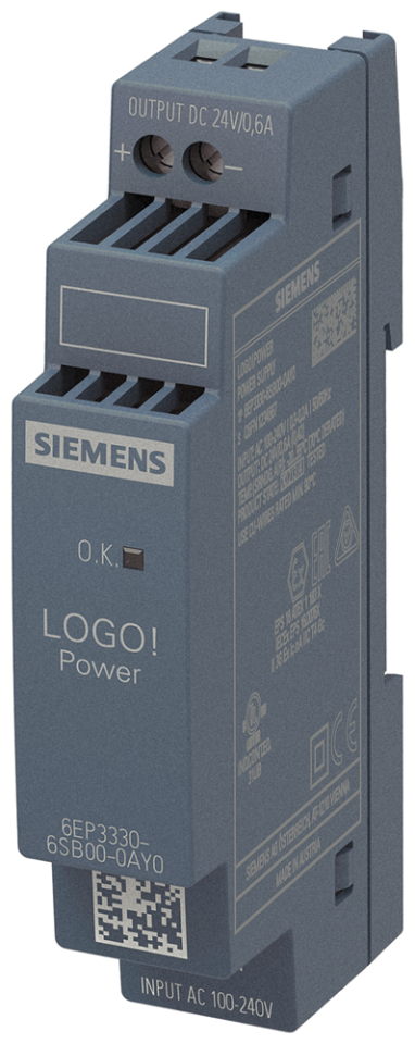 6EP3330-6SB00-0AY0 LOGO!POWER 24 V / 0.6 A stabilized power supply input: