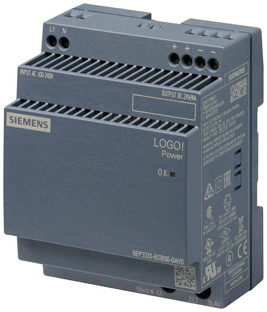 6EP3333-6SB00-0AY0 LOGO!POWER 24 V / 4 A stabilized power supply input: