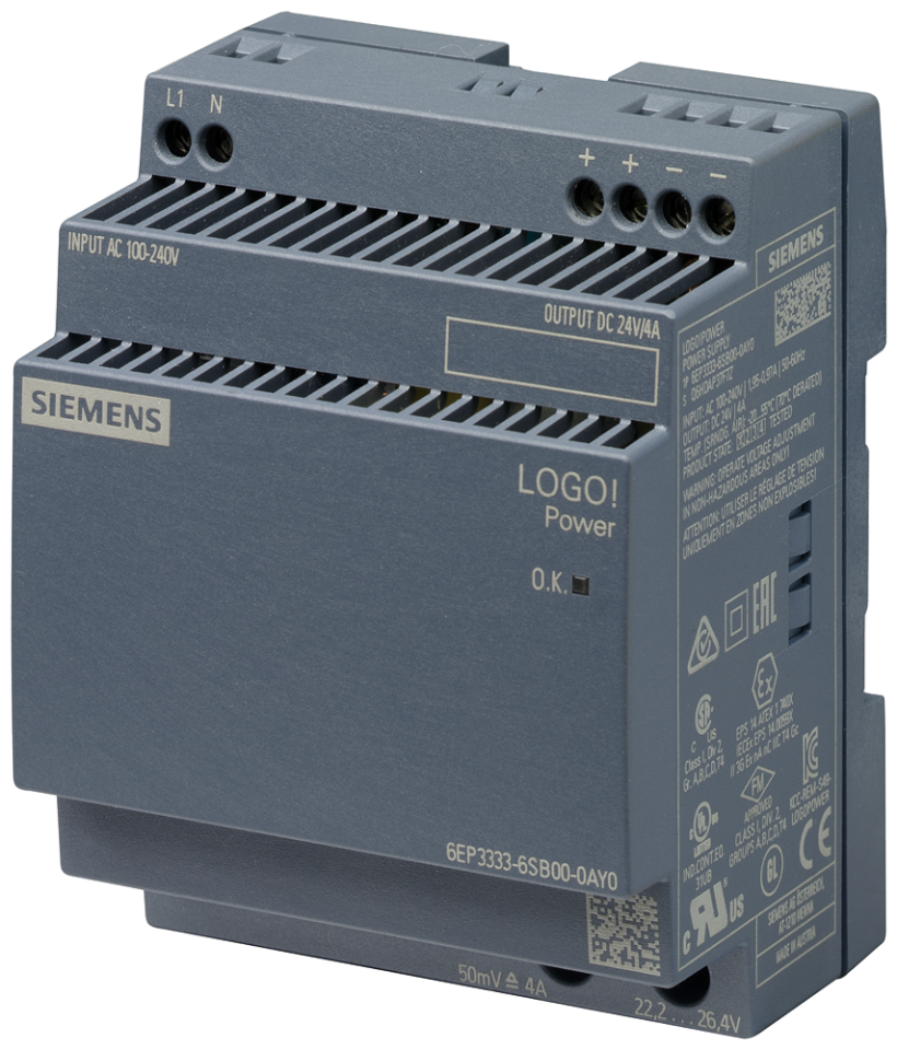 6EP3333-6SB00-0AY0 LOGO!POWER 24 V / 4 A stabilized power supply input: