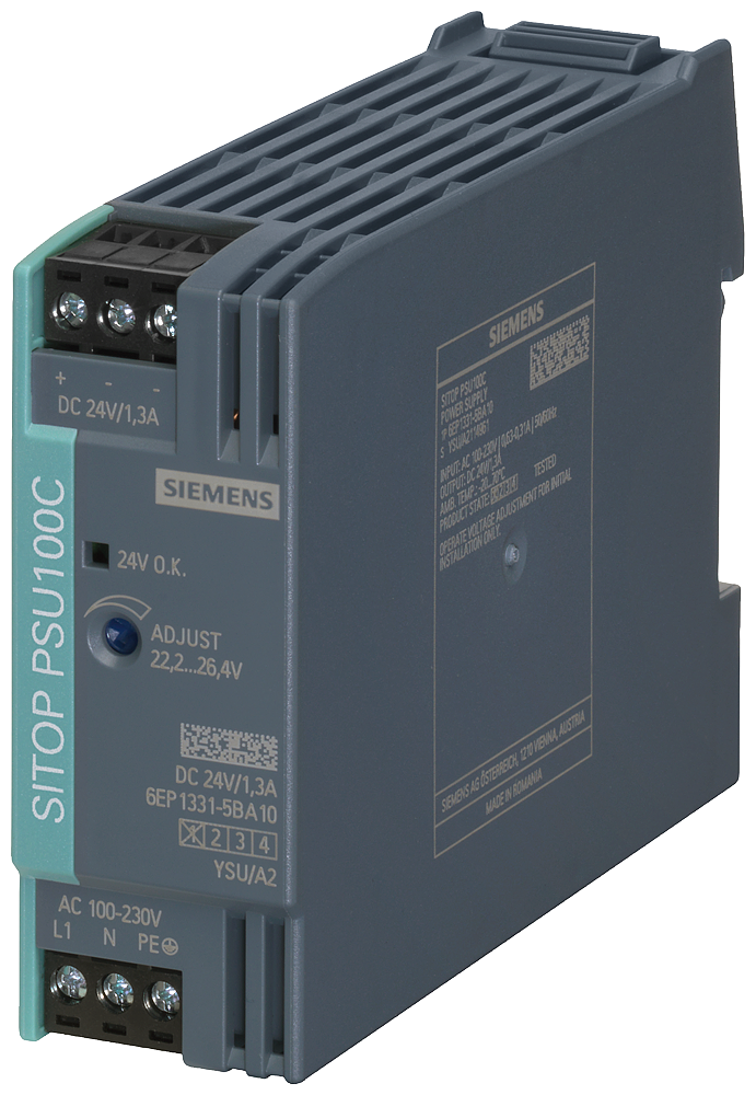 6EP1331-5BA10 SITOP PSU100C 24 V/1.3 A stabilized power supply input: