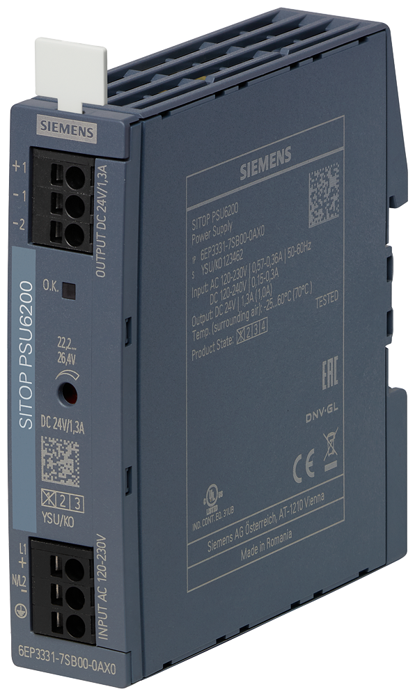6EP3331-7SB00-0AX0 SITOP PSU6200 24 V/1.3 A stabilized power supply input:
