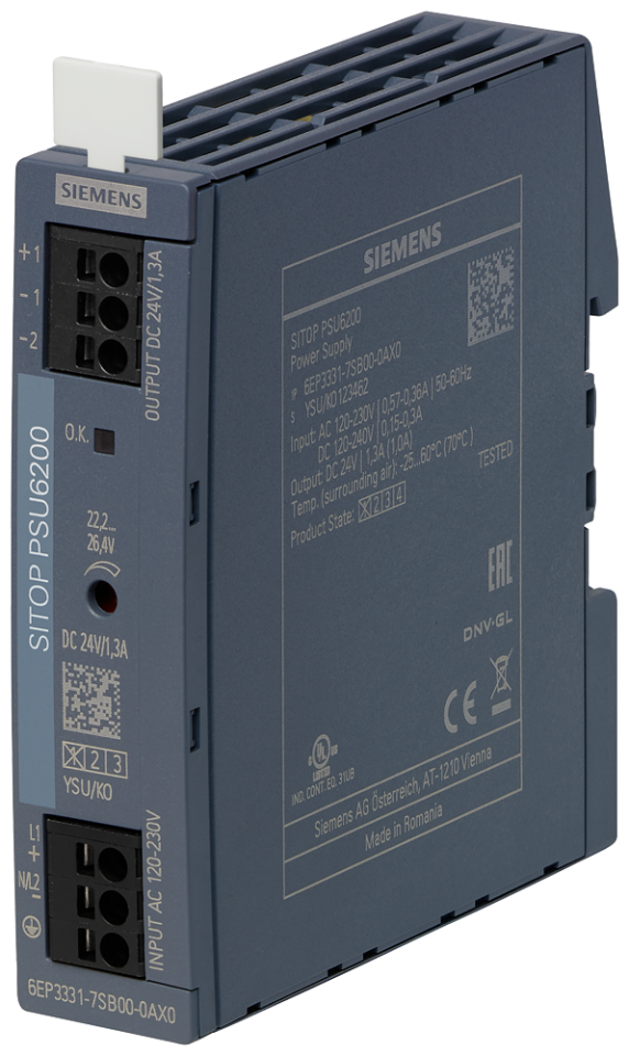 6EP3331-7SB00-0AX0 SITOP PSU6200 24 V/1.3 A stabilized power supply input: