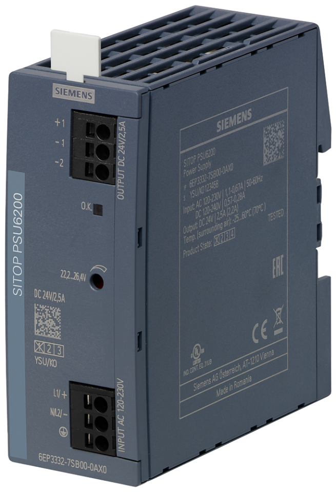 6EP3332-7SB00-0AX0 SITOP PSU6200 24 V/2.5 A stabilized power supply input: