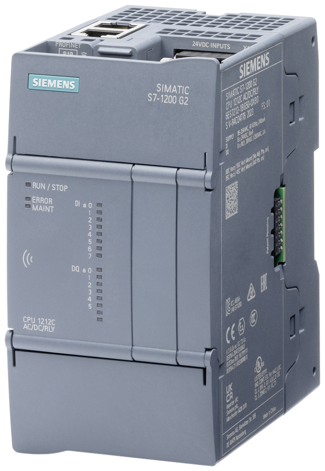 6ES7212-1HG50-0XB0 SIMATIC S7-1200 G2: compact CPU 1212C DC/DC/RLY  power