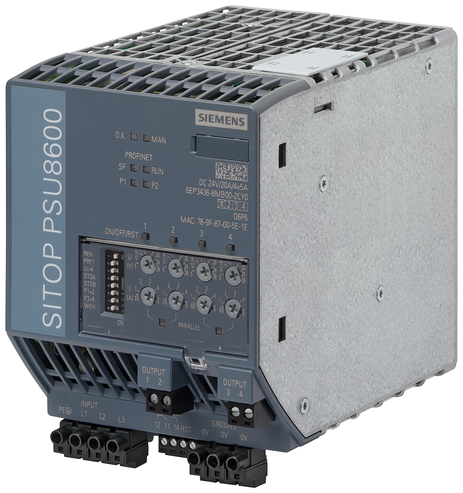 6EP3436-8MB00-2CY0 SITOP PSU8600 3AC 20 A/4x5 A PN stabilized power supply