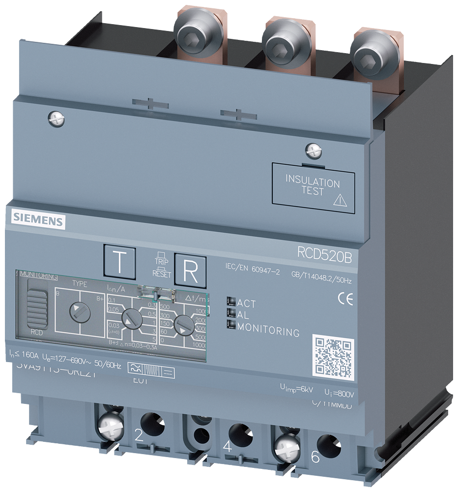 3VA9113-0RL21 residual current device RCD520B basic RCD type B or