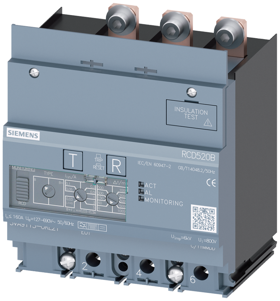 3VA9113-0RL21 residual current device RCD520B basic RCD type B or