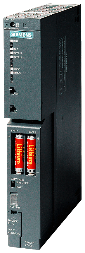 6ES7407-0KR02-0AA0 SIMATIC S7-400, Power supply PS407; 10 A, wide range,